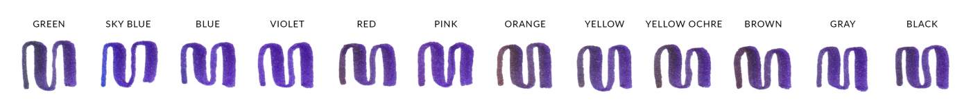 Pentel Sign Pen with Brush Tip Blended Color Chart VIOLET