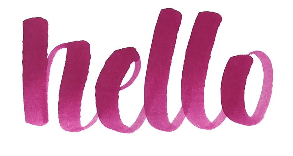 Sample basic hello with Royal Talens Ecoline Brush Pens