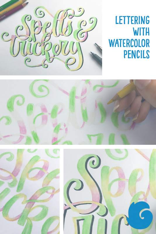 Lettering with Royal Talens Van Gogh Watercolor Pencils Step by Winterbird